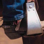 Small boots in spurs