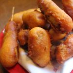 Basket of mini corn dogs