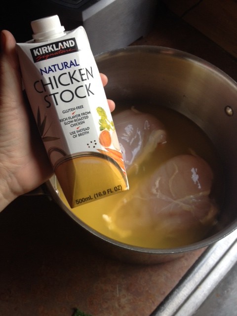 16 oz container of Kirkland brand chicken stock