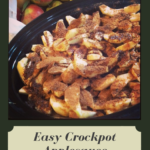 Crockpot full of sliced apples, sprinkled with cinnamon