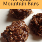 Three mounds of no-bake mountain bars