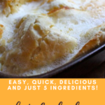 Pan of puffed pancakes or Dutch Babies