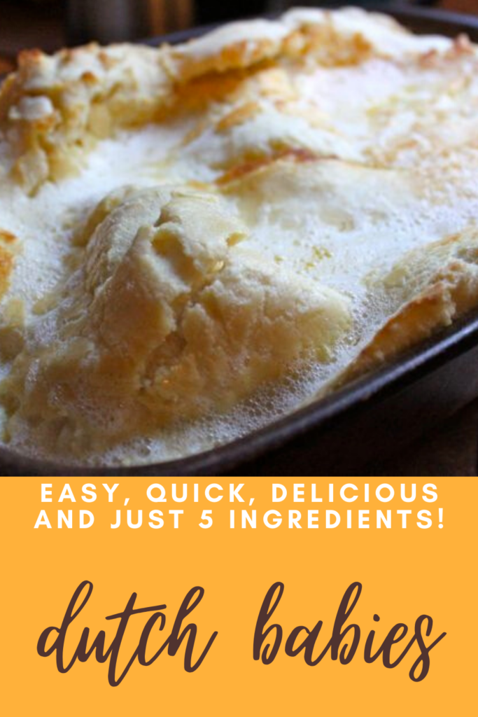 Pan of puffed pancakes or Dutch Babies